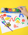 Poster Paint Washable w/ Brush 6 Color 0.75 Oz (22.2 mL)
