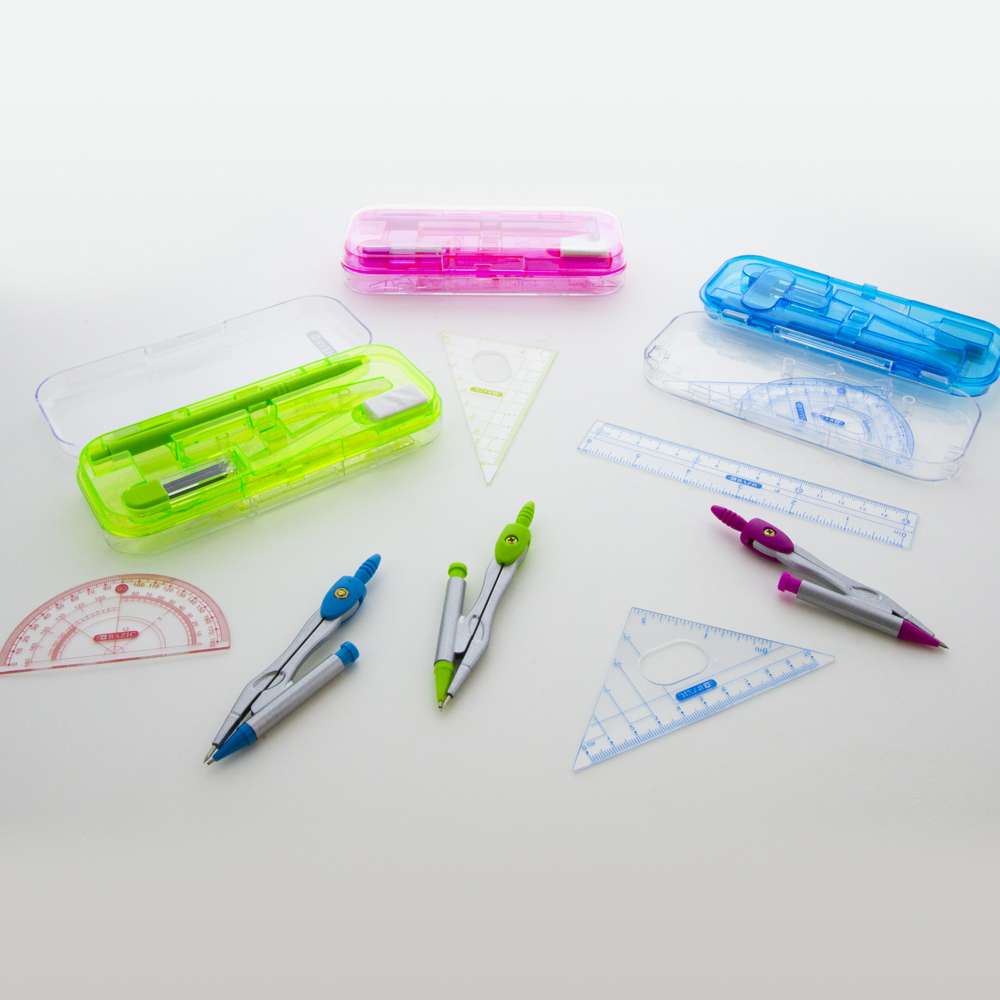 Bright Color 9 Pcs. Math Tool Sets