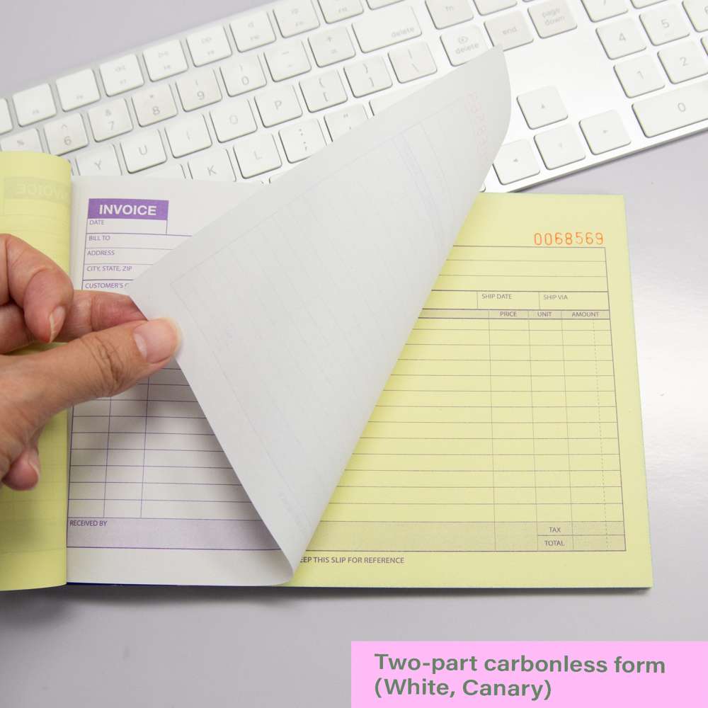 Invoice Book 2-Part Carbonless 5 9/16&quot; x 8 7/16&quot; (50 Sets)