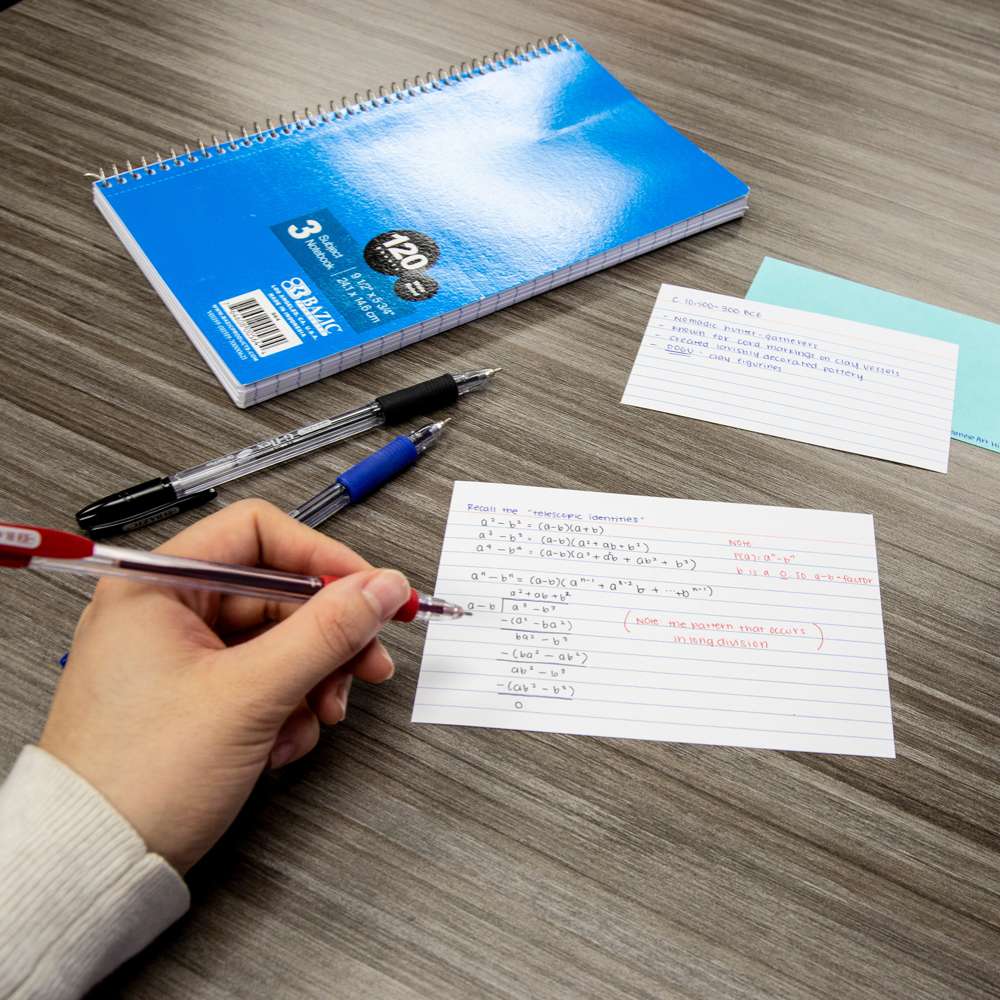 Ruled White Index Card, View Poly Spiral Bound w/ 2-Tab Divider 3&quot; x 5&quot; 50 Ct.