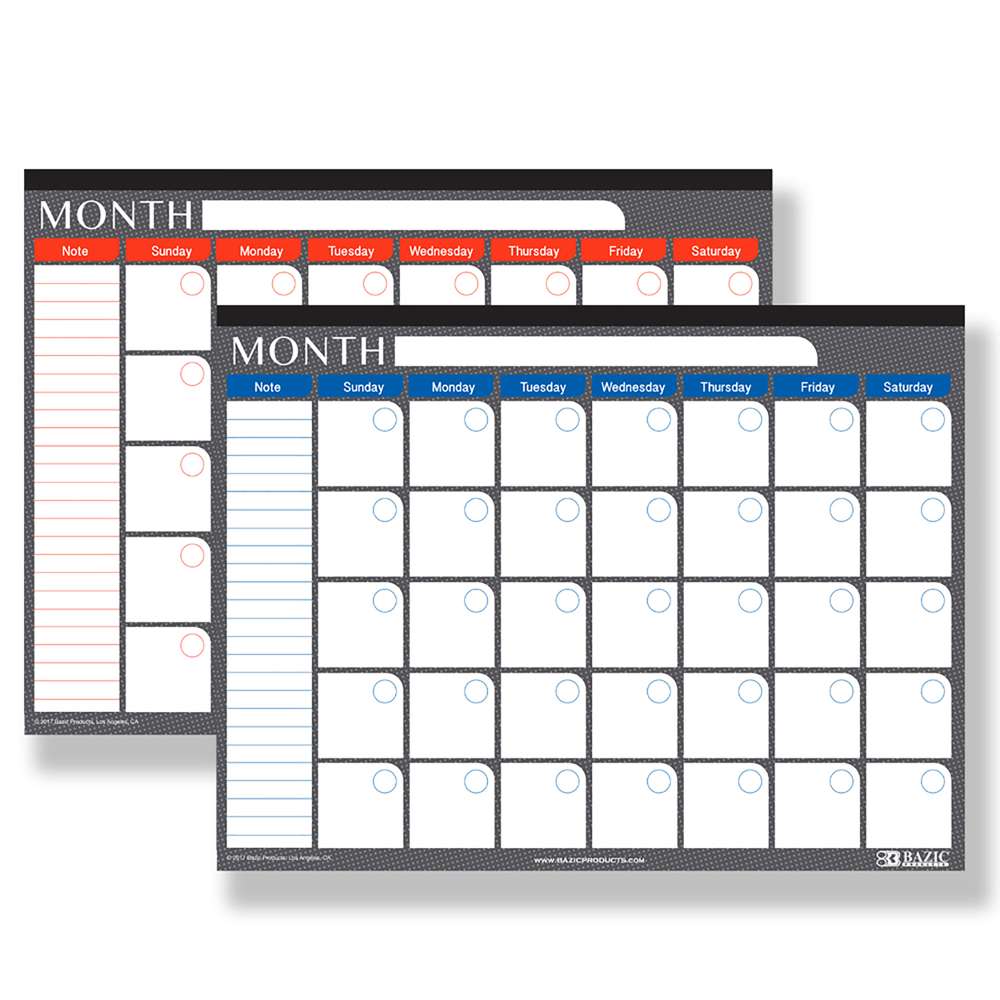 17&quot; X 22&quot; Undated 12-Month Desk Pad Calendar