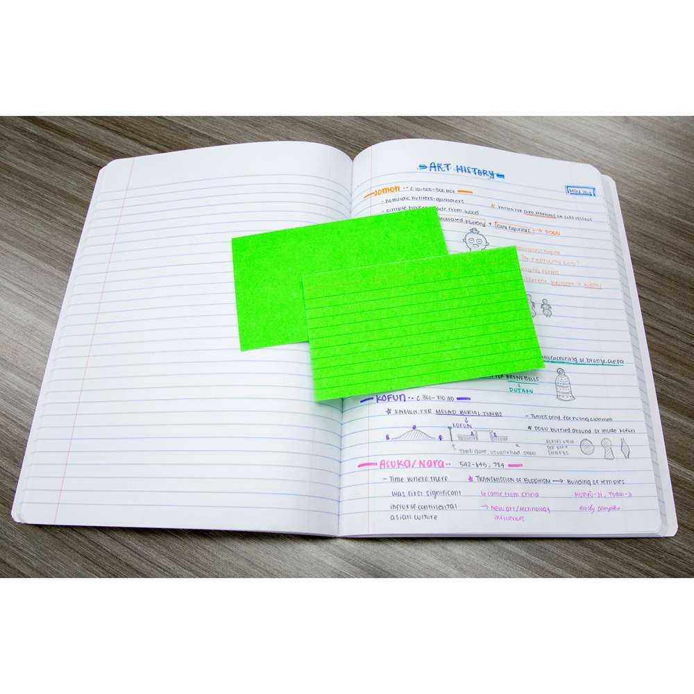 Ruled Fluorescent Colored Index Card 3&quot; X 5&quot; 75 Ct.