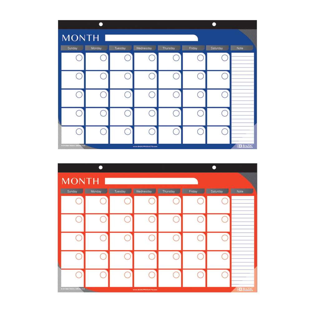 11&quot; X 17&quot; Undated 12-Month Desk Pad Calendar
