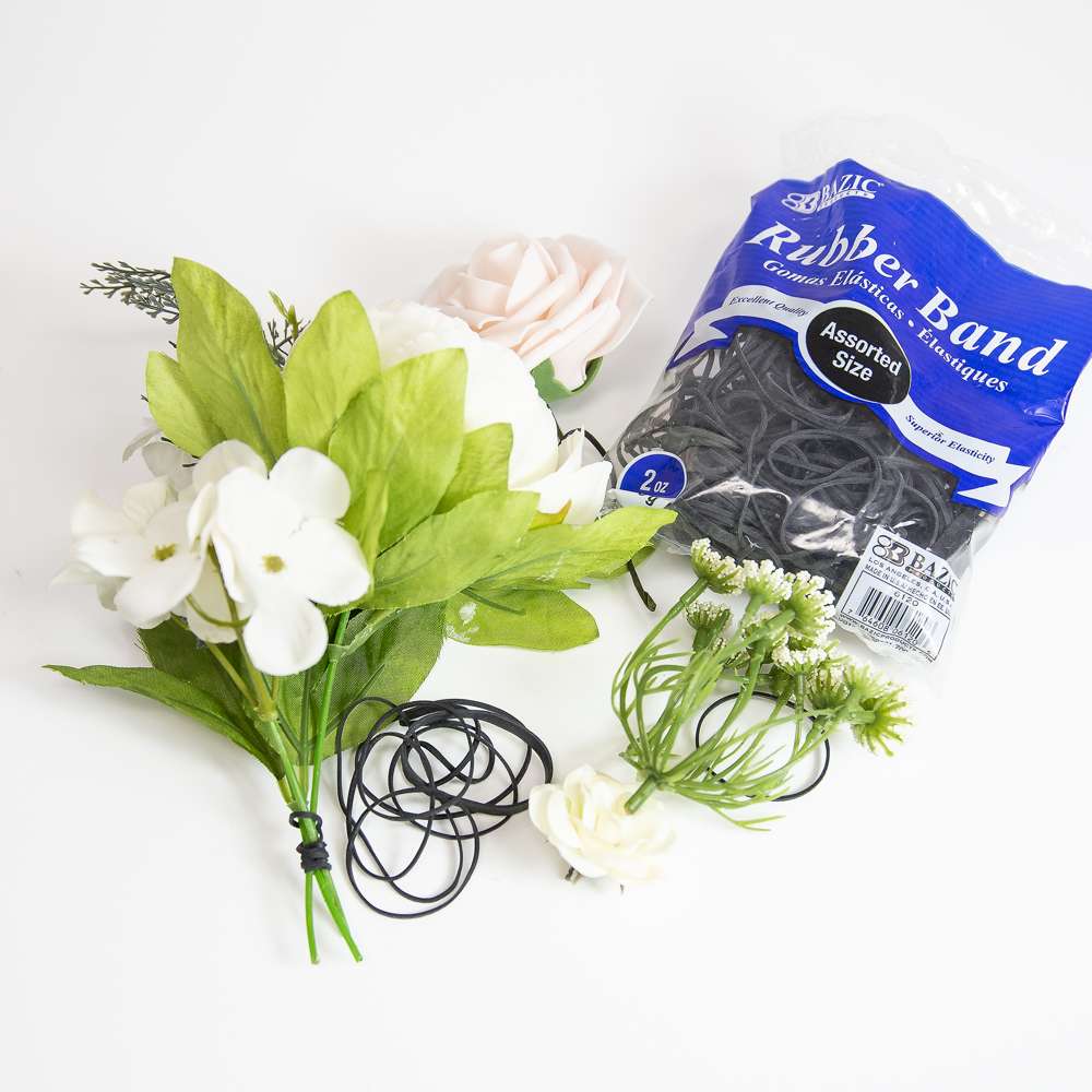 2 Oz./ 56.70 g Assorted Sizes Black Color Rubber Bands