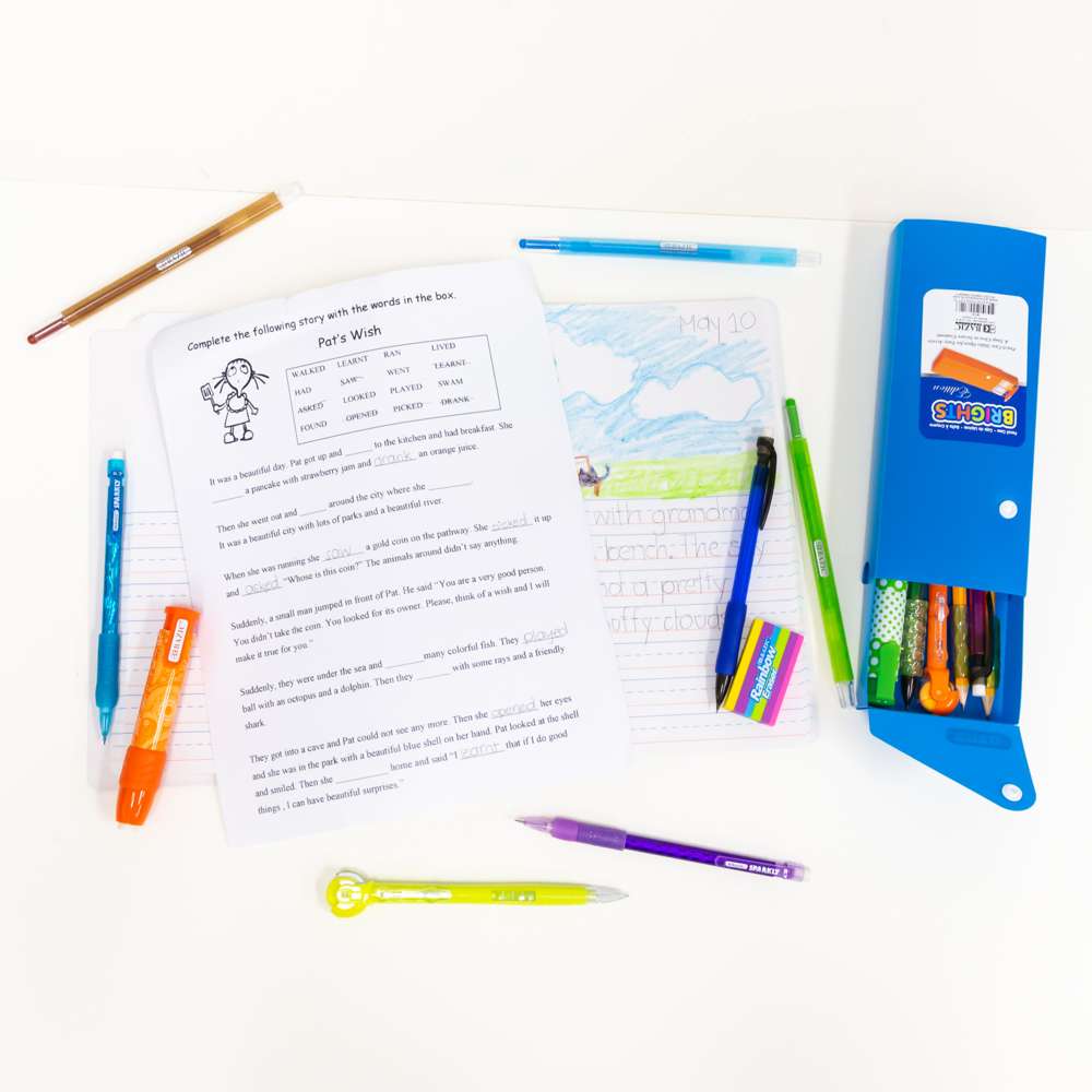 0.7mm Electra Sparkly Mechanical Pencil w/ Glitter Grip (4/Pk)
