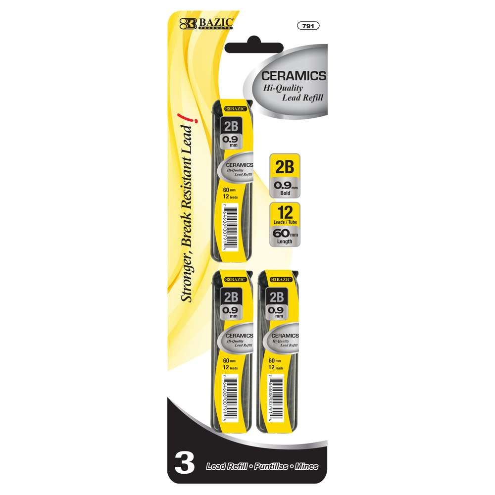 Mechanical Pencil Lead Ceramics High-Quality 0.9 mm 12 Ct. (3/Pack)
