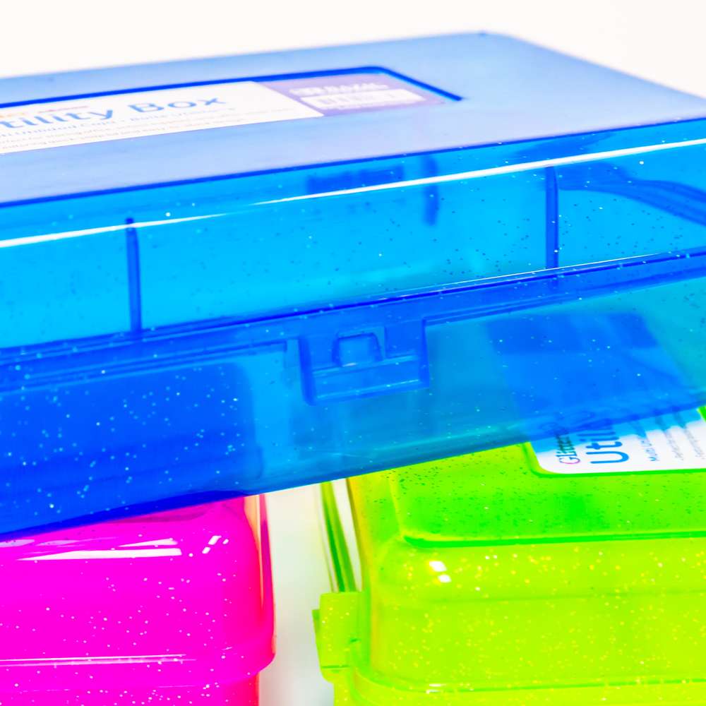 Pencil Case Multipurpose Utility Box - Glitter Bright Color