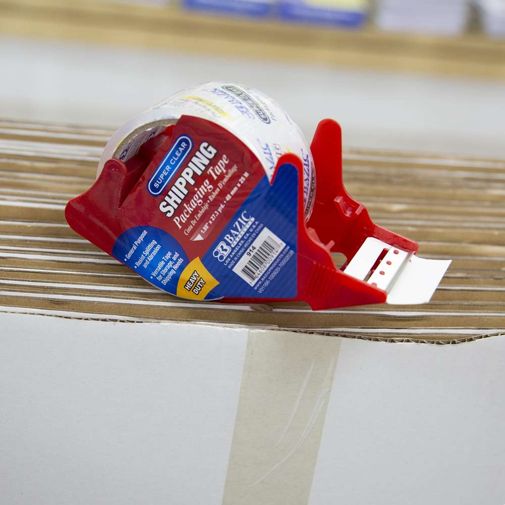 Heavy Duty Super Clear Packing Tape w/ Dispenser 1.88&quot; x 27.3 Yards