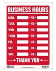 9" X 12" Business Hours Sign