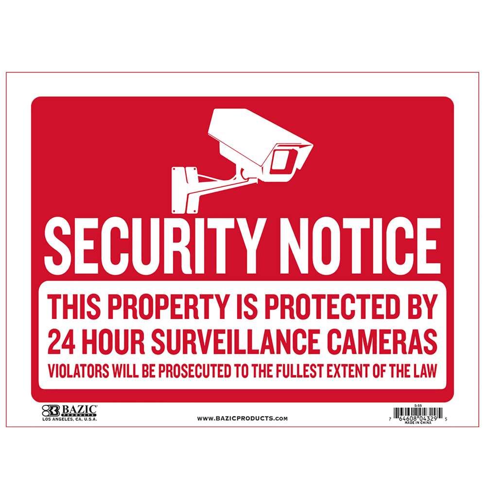 9&quot; x 12&quot; Security Notice Sign