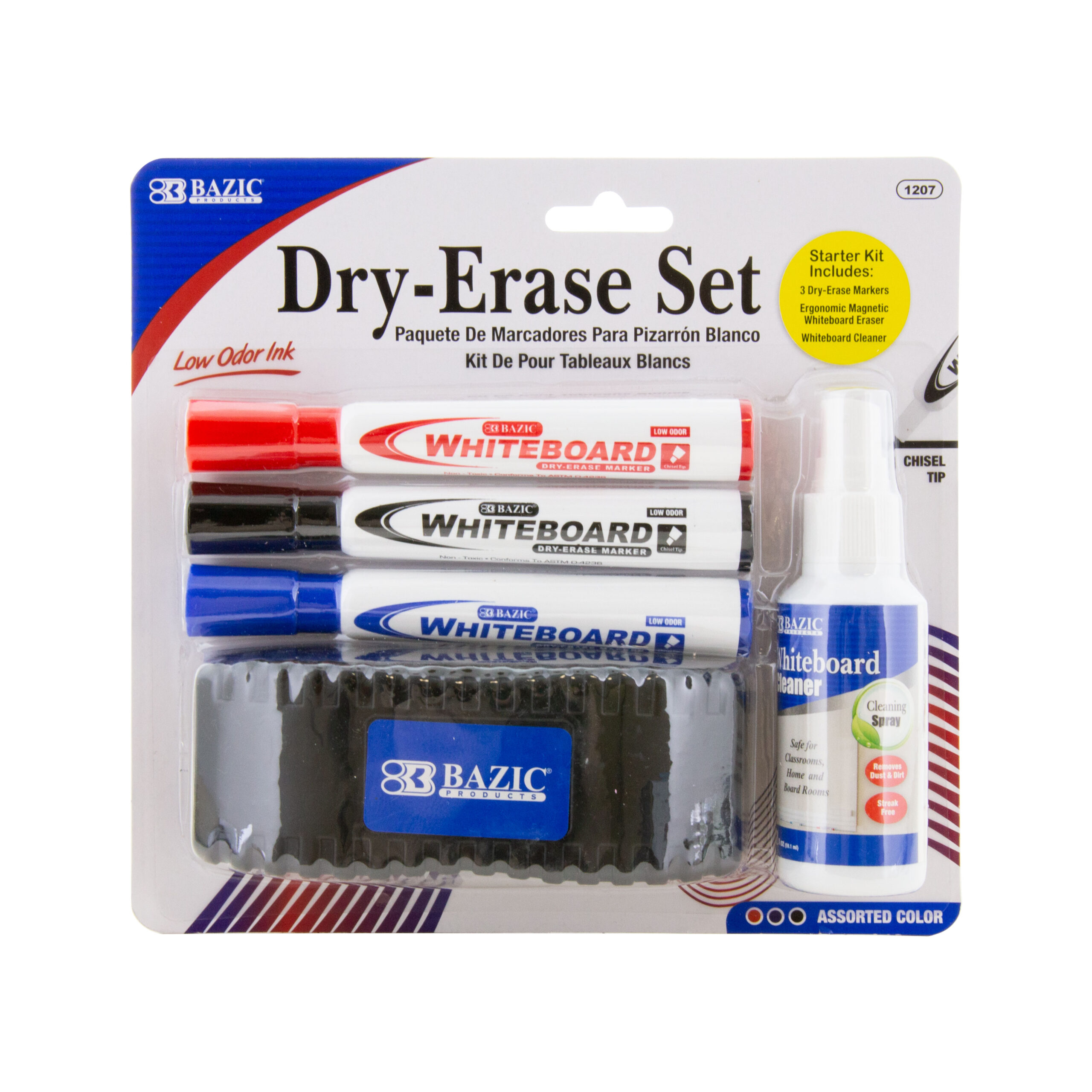 Bazic Black Fine Tip Dry-Erase Marker (4/Pack)