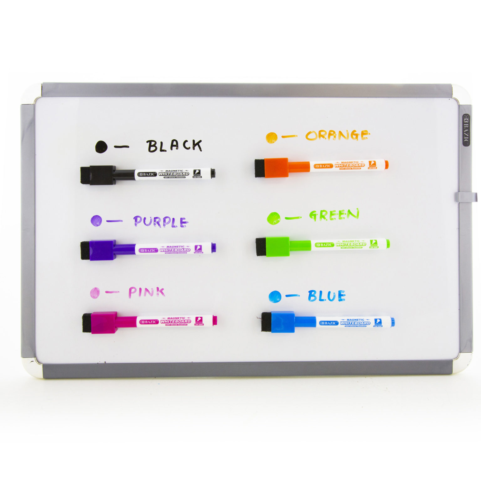 Bazic Assorted Colors Magnetic Dry Erase Markers 6 Pack Bazic Products