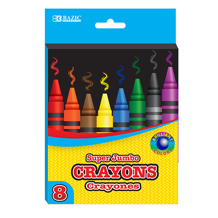 Download Bazic 8 Color Premium Super Jumbo Crayons Bazic Products