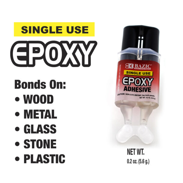 Bazic 0.2 oz (5.6g) Quick Setting Epoxy Glue W / Syringe Applicator