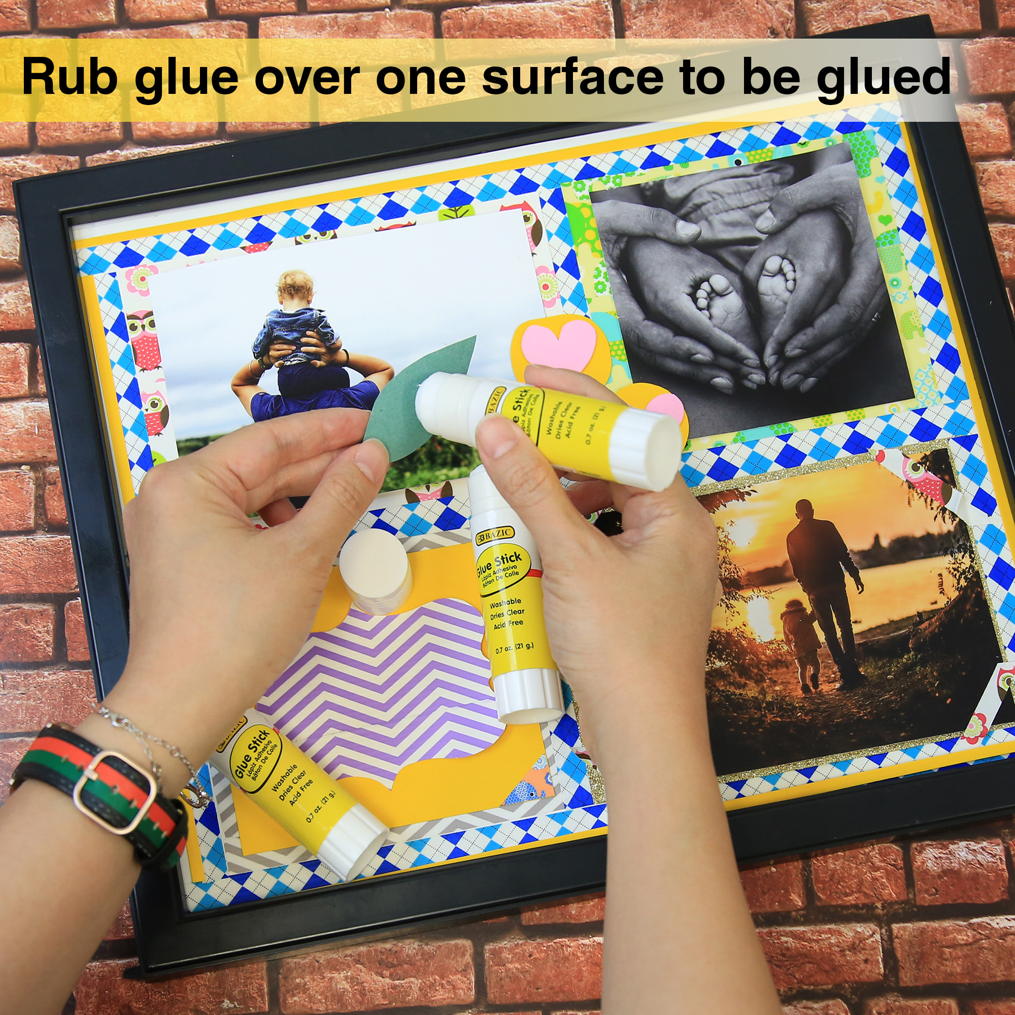 Zubebe Glue Stick 0.32 oz White Glue Stick Bulk Washable Glue Stick for  Home School Classroom Students Teachers Employees Scrapbooking Crafting