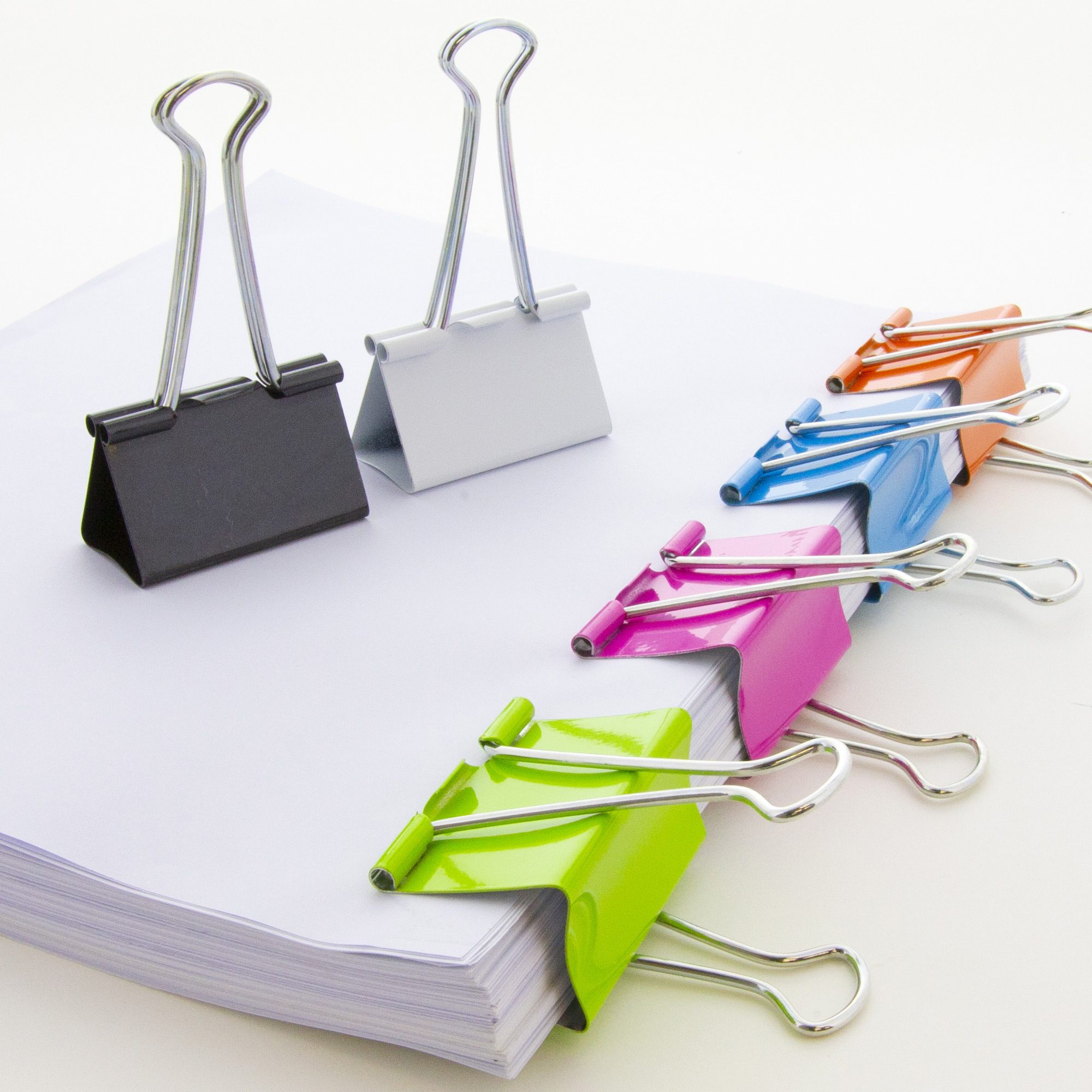 BAZIC Large 2 (51mm) Assorted Color Binder Clip (4/Pack) Bazic Products