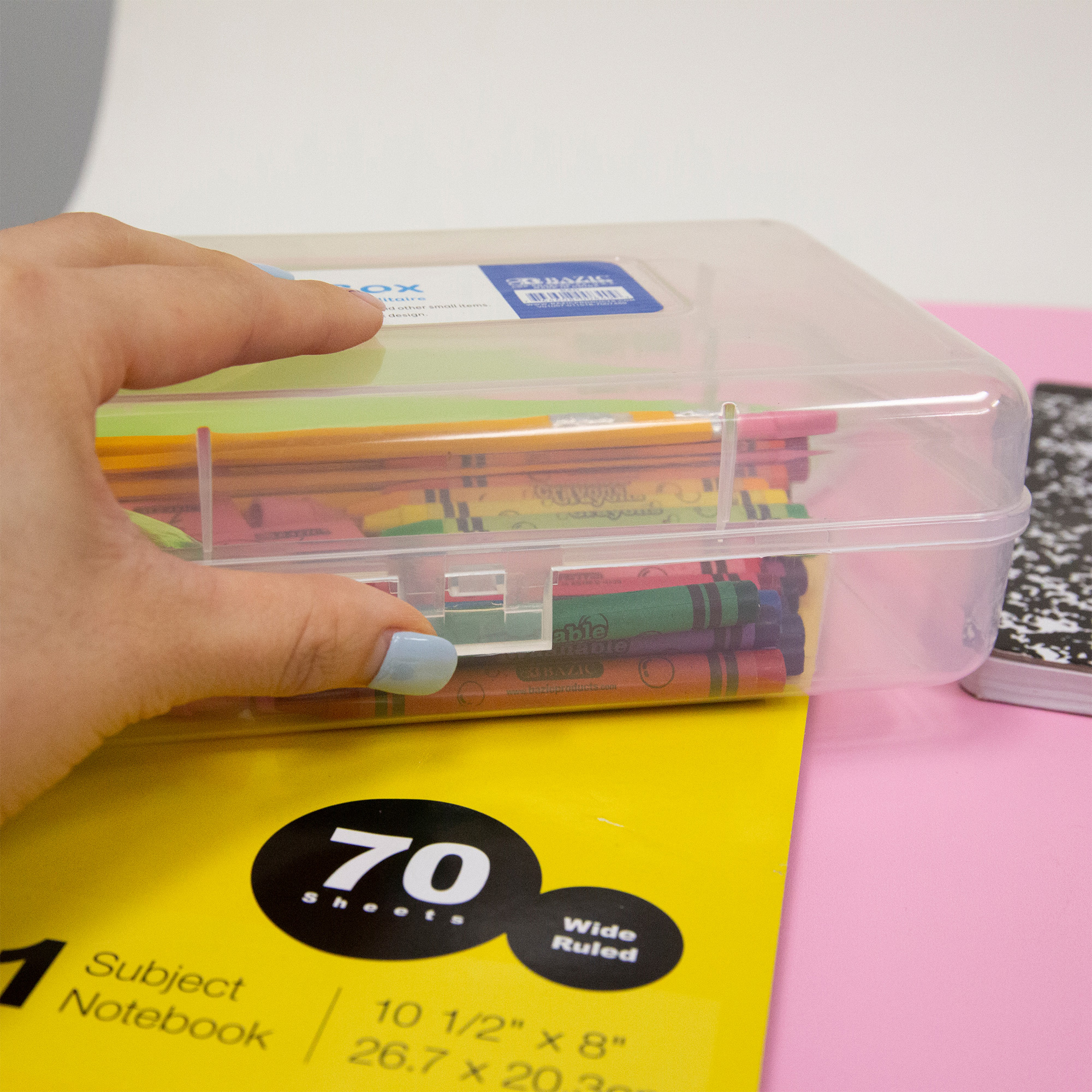 BAZIC 11 x 5 Clear Pencil Pouch Bazic Products