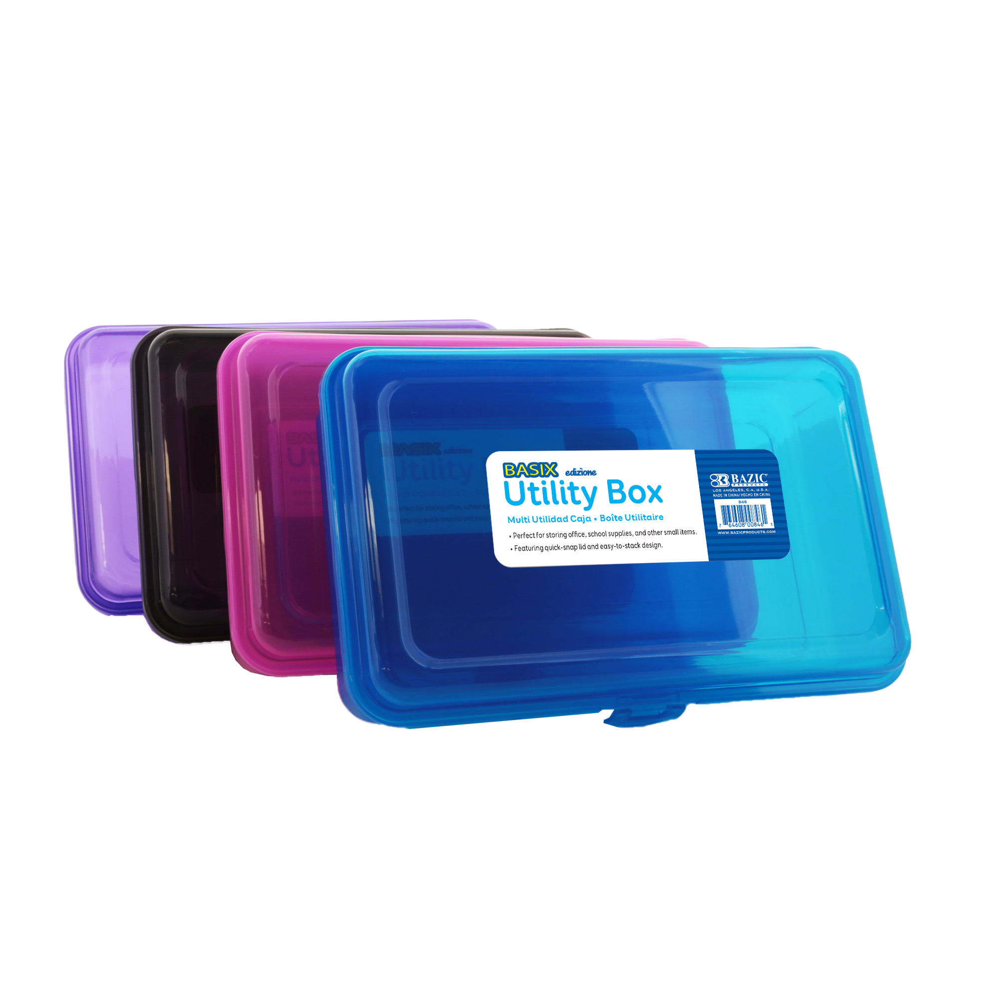 BAZIC Pencil Case Multipurpose Utility Box - Bright Color - Bazicstore