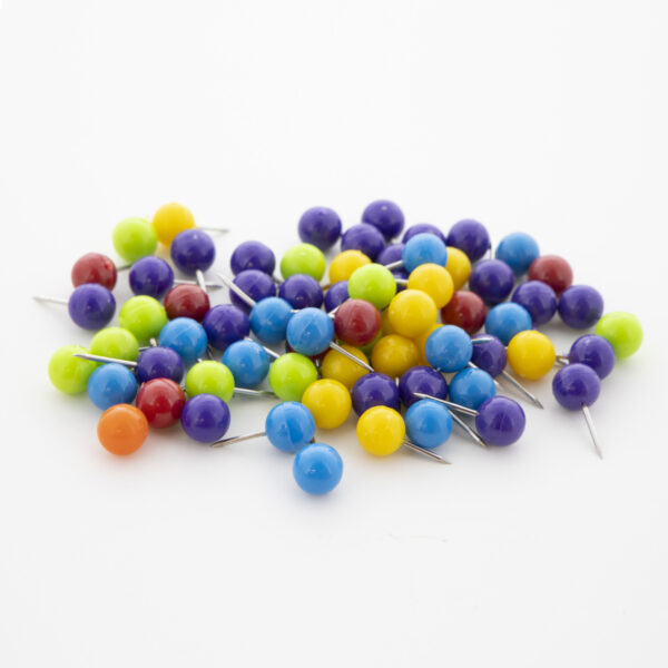 BAZIC Assorted Color Push Pins (100/Pack) Bazic Products