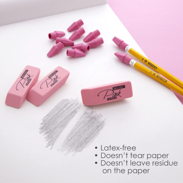 Charles Leonard Economy Eraser Caps Pink 144/bx