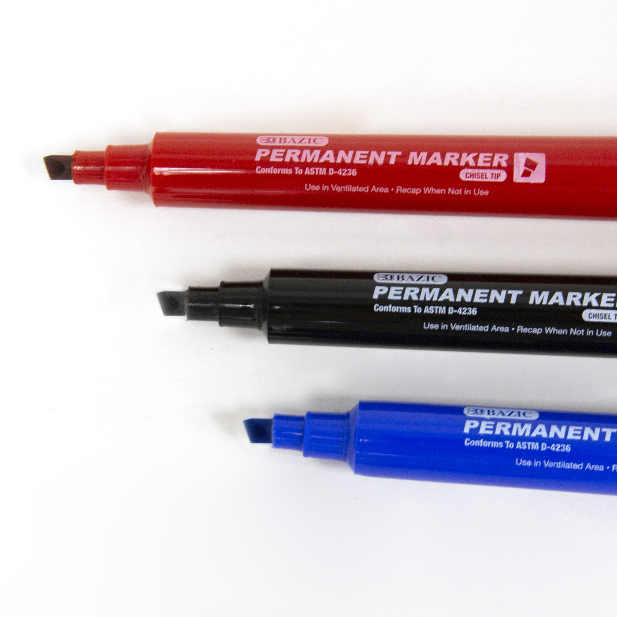 Jumbo Permanent Markers, 4 Pack, Assorted Color, Chisel Tip, Large  Permanent M