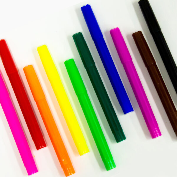 Felt Tip Washable Markers, 10 Colors - BAZ1292, Bazic Products