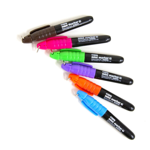 BAZIC Fancy Colors Fine Tip Permanent Markers w/ Pocket Clip (5/Pack)
