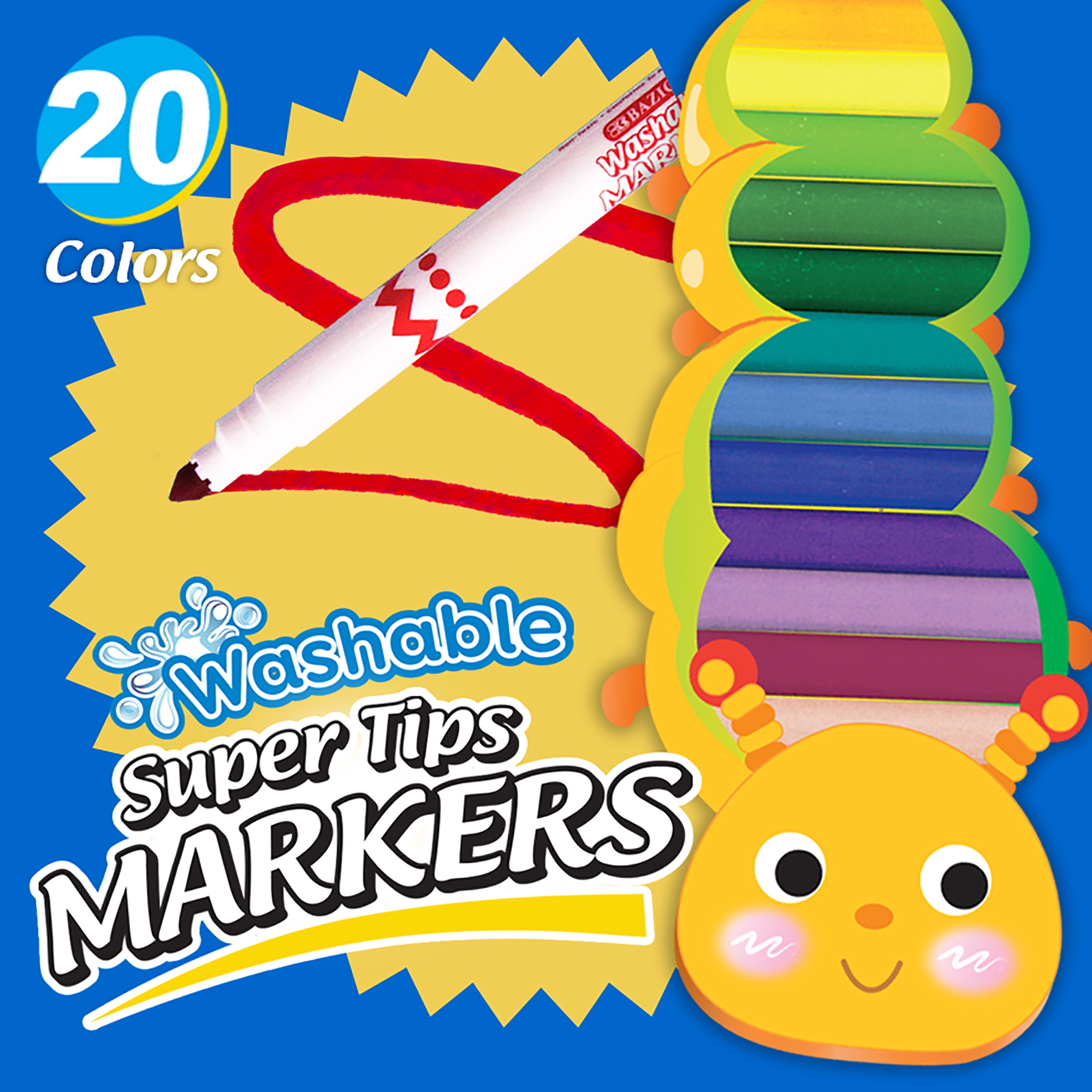 Crayola Washable Markers Super Tip Assorted Colors Box Of 20