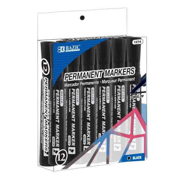 Colorations® Black Permanent Markers - Set of 12