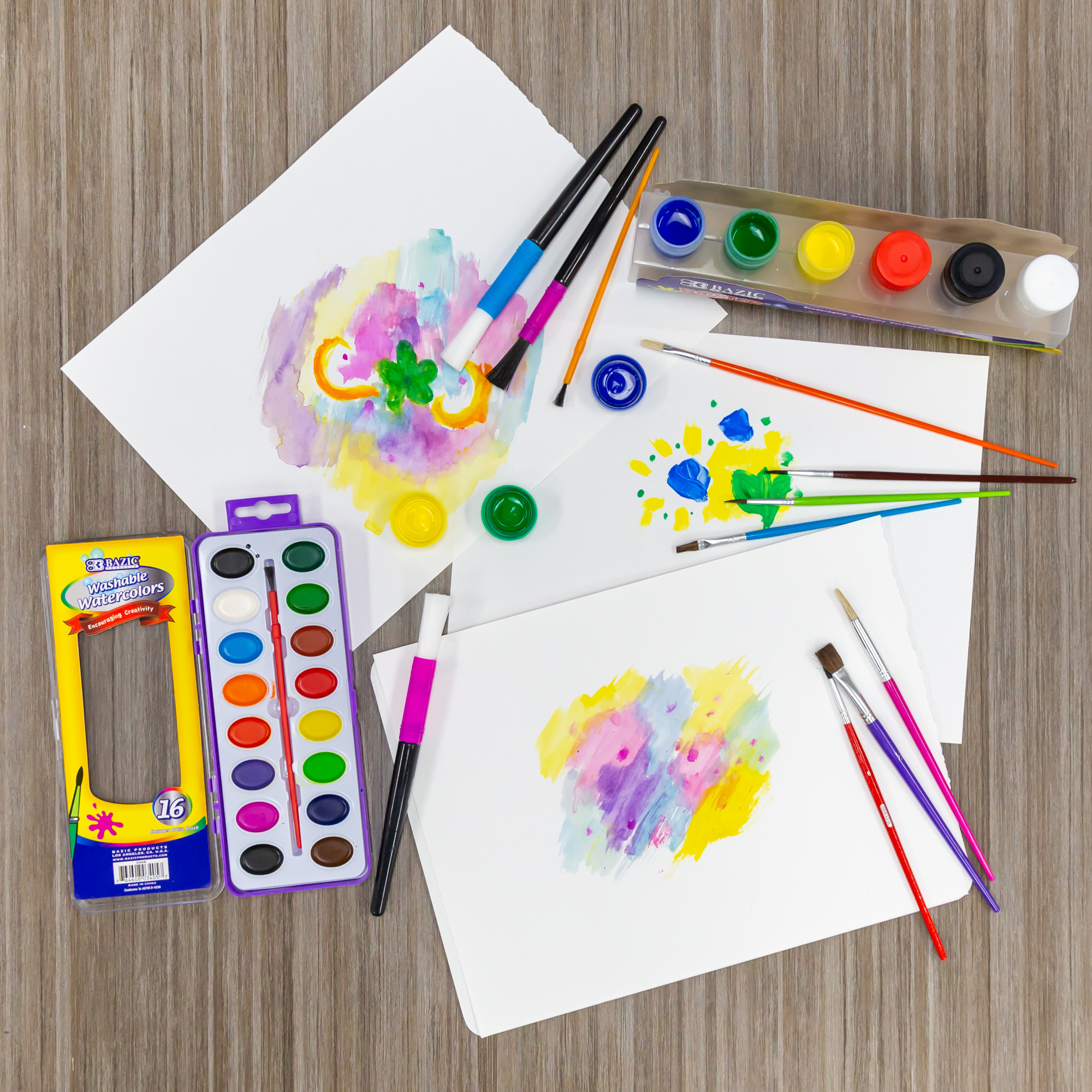 RONSHIN 4pcs/set Candy Color Plastic Handel Paint Brush Bristel Brushes for  Children Oil Watercolor Painting 