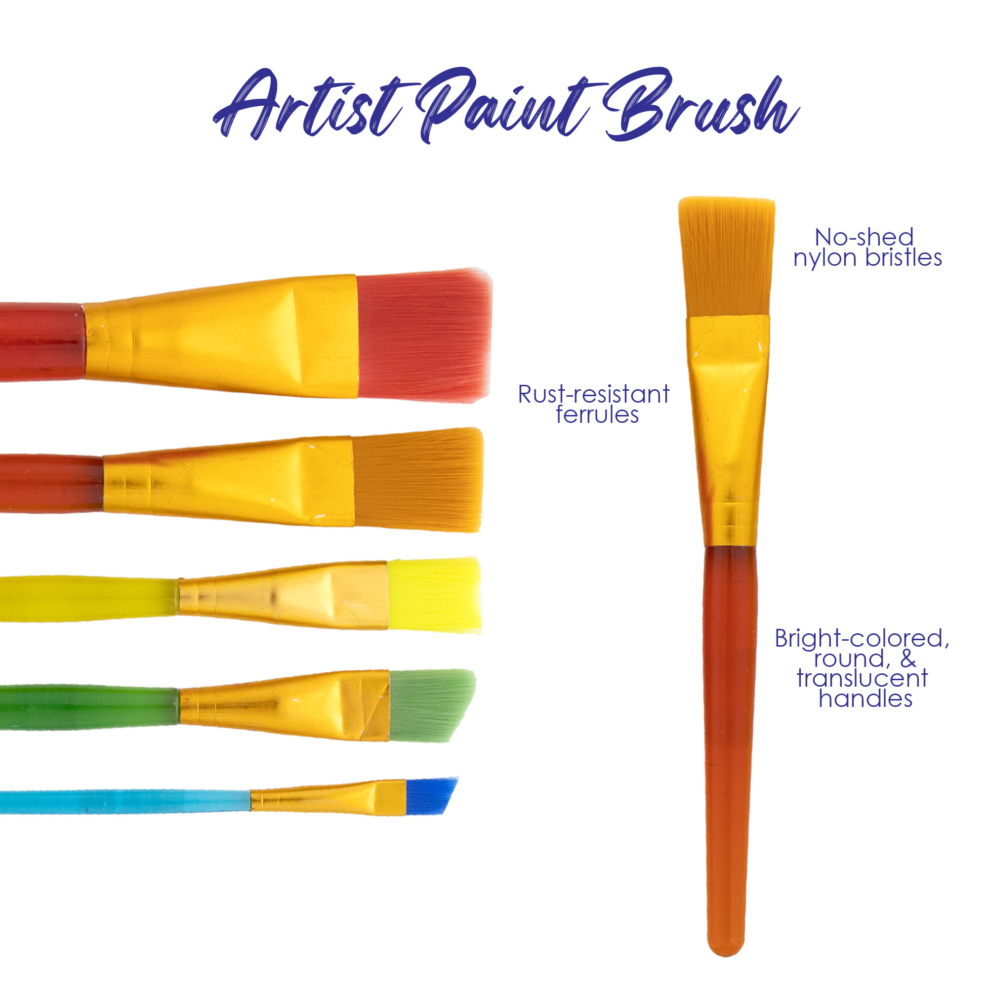 American Crafts™ Nylon Paint Brushes - Basic Supplies - 5 Pieces