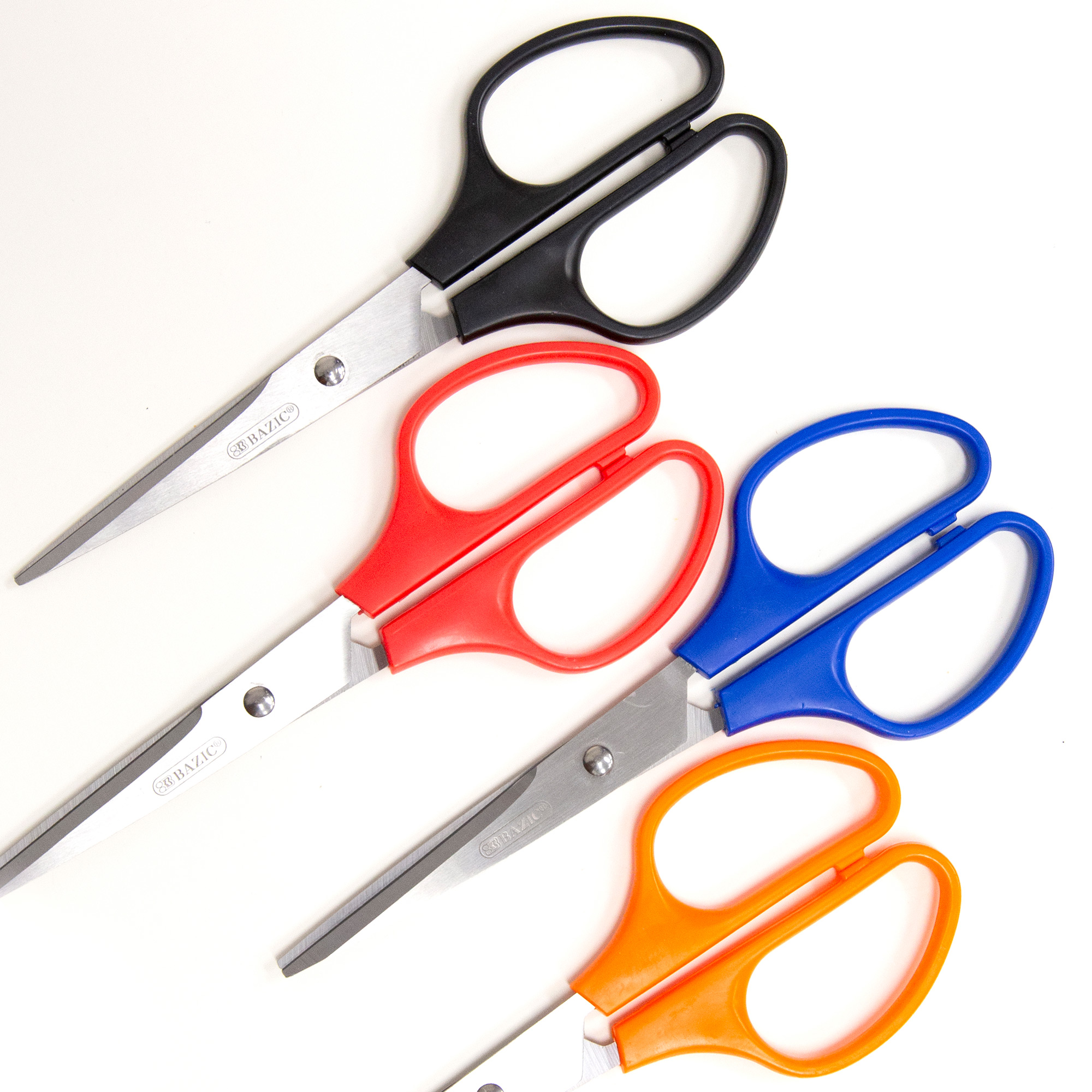 Bazic 8 Bent Handle Stainless Steel Scissors
