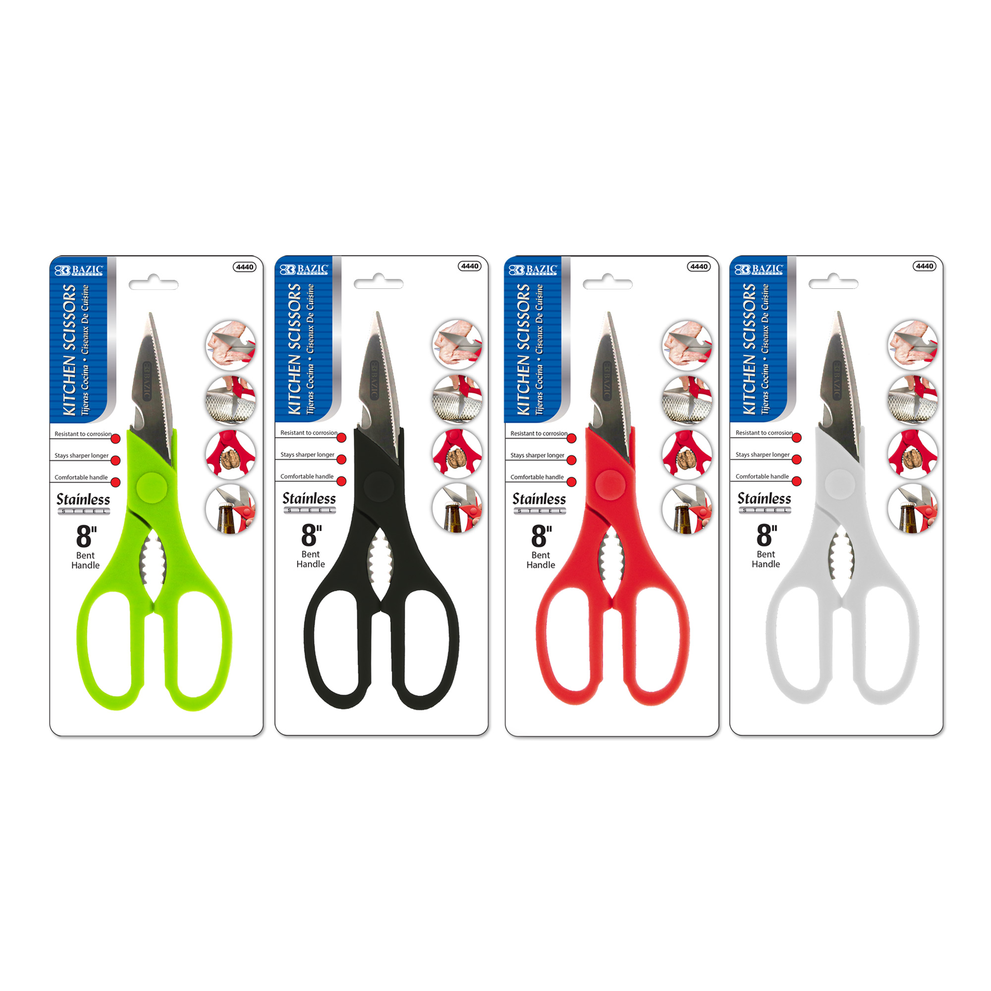 Bazic Products Bazic 8 Classic Left Handed Bent Stainless Steel Scissors / Box Qty - 24