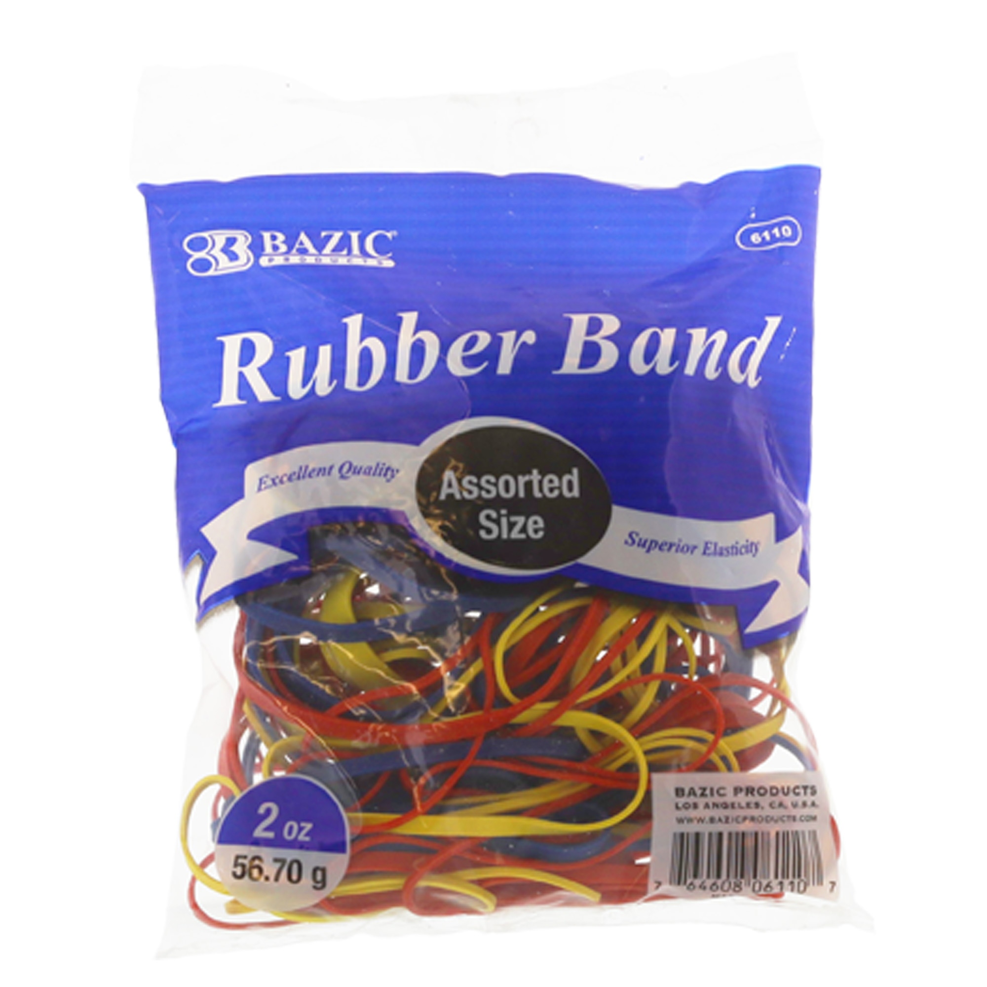 BAZIC 2 Oz./ 56.70 g Assorted Sizes and Colors Rubber Bands - Bazicstore