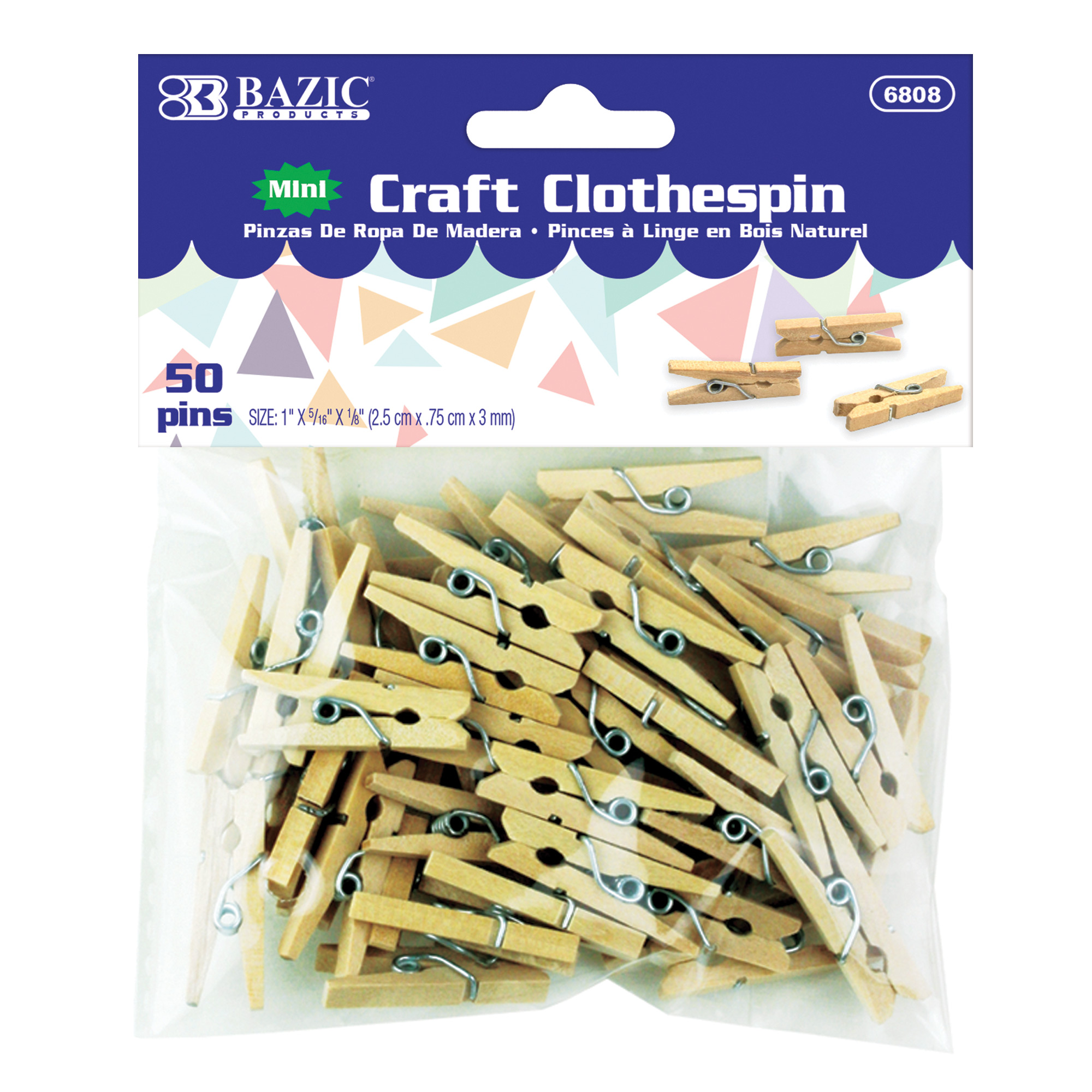 20/50Pcs Mini Natural Wooden Clothespins Push Pins Tacks for Home