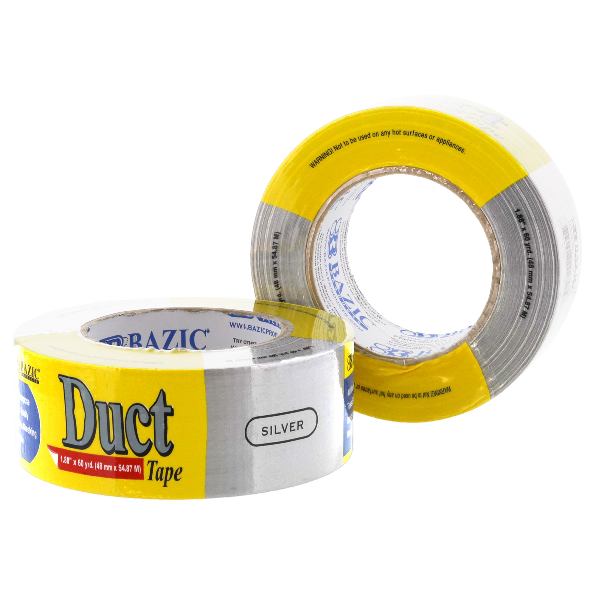 Bazic 1.88 inch x 60 Yards White Duct Tape Pack of - 12