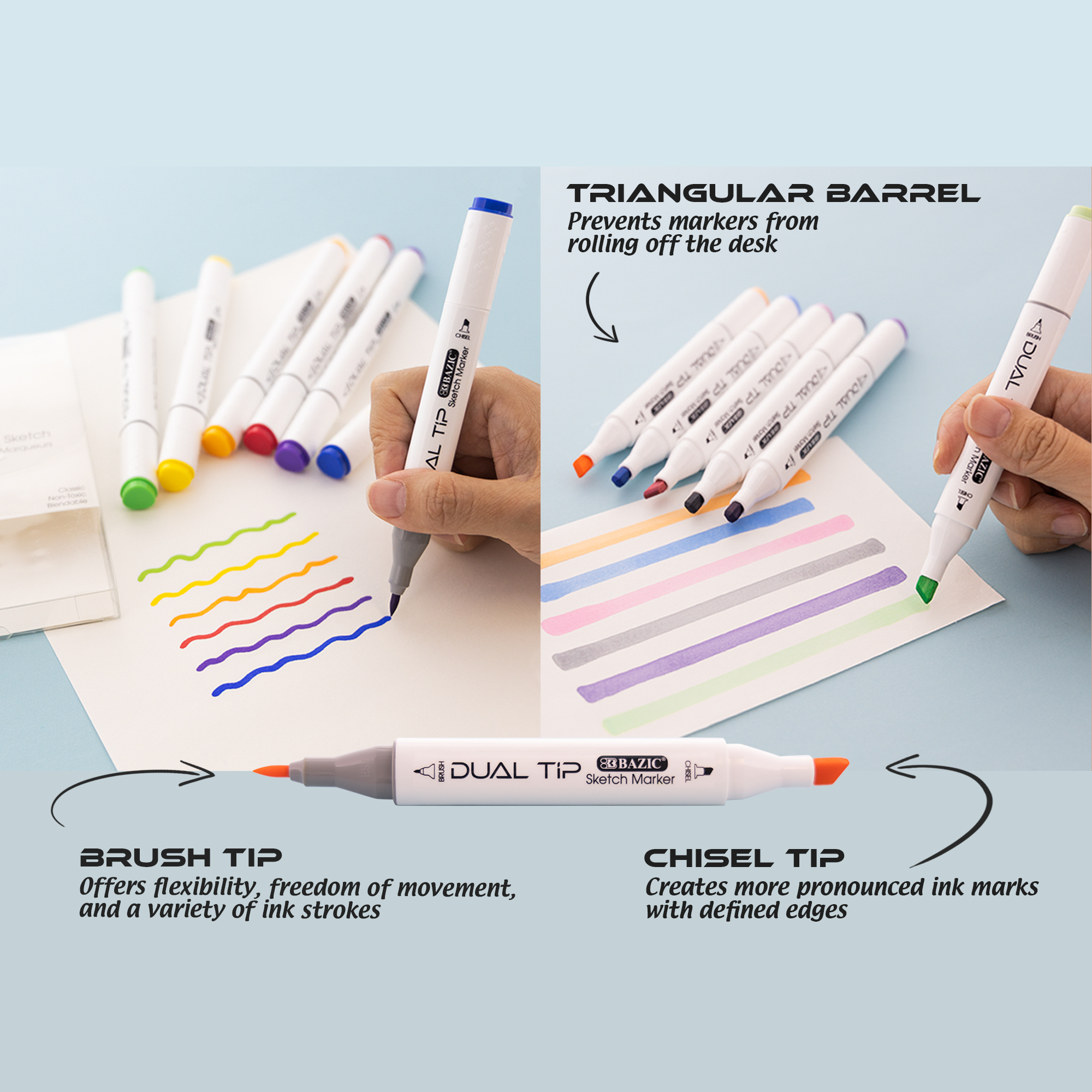 6 Packs: 24 ct. (144 total) Watercolor Dual-Tip Markers by