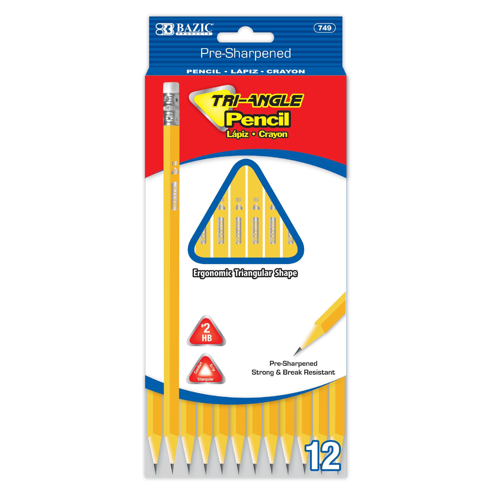 [Wood] Yellow Pencil #2 Triangle (12/Pack)
